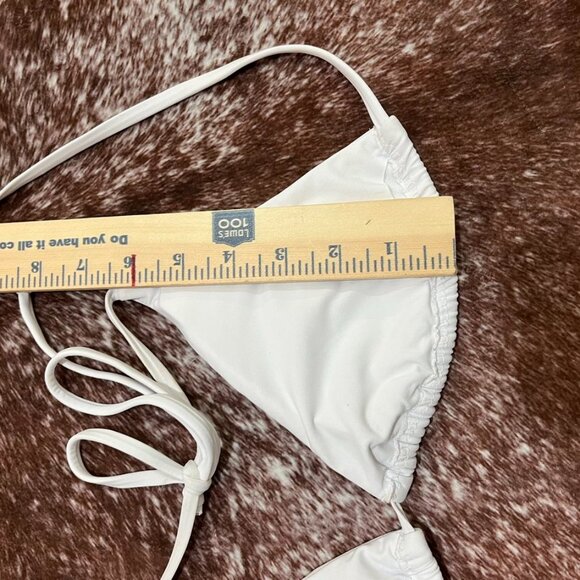 BECCA by Rebecca Virtue White Triangle Bikini Swim Top Small - Picture 7 of 9
